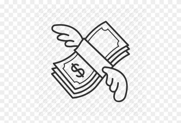 Тату доллар с крыльями