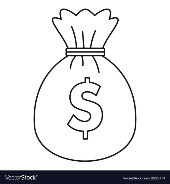 Мешок с деньгами раскраска