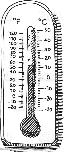 Термометр черно белый