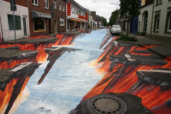 Крутые рисунки на асфальте