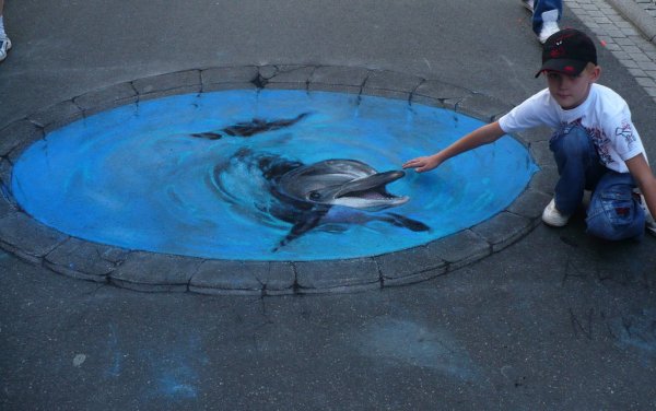 3d рисунки на асфальте