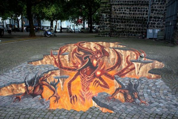 Рисунки на асфальте профессиональные