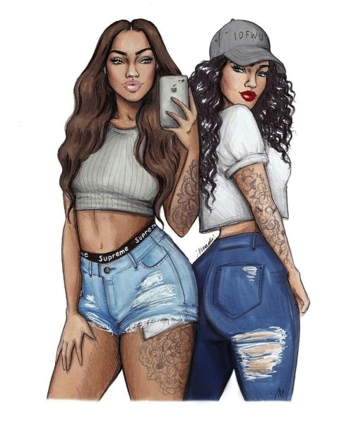 Рисунки девушек в стиле