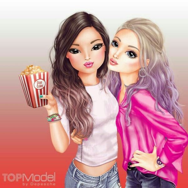 Подружки в мультяшном стиле