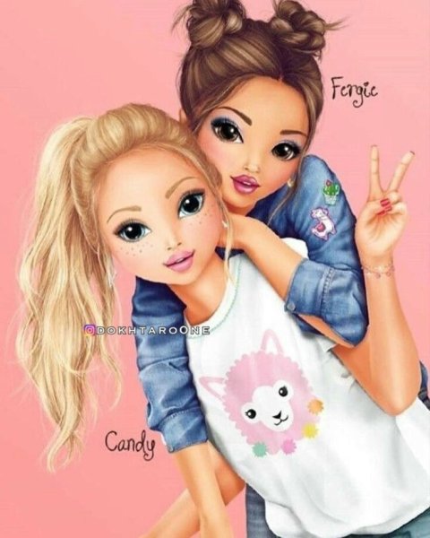 Подруги в мультяшном стиле