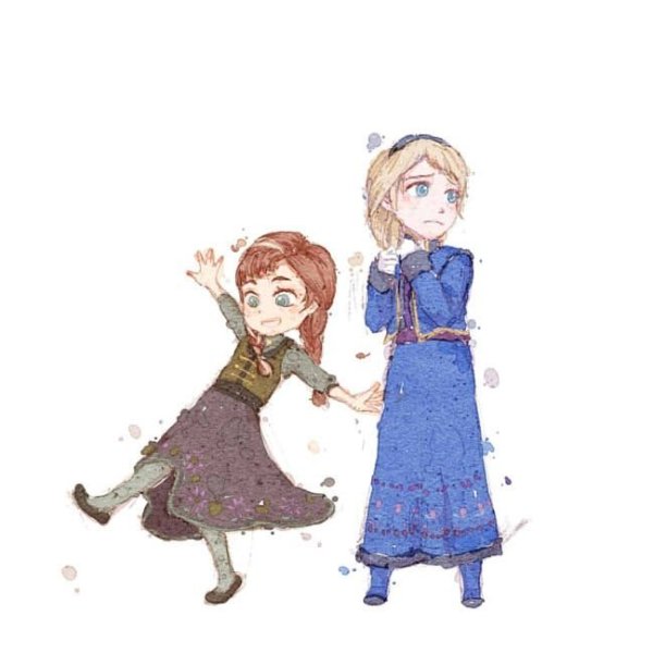 Рисунок Анны и Эльзы из холодного сердца