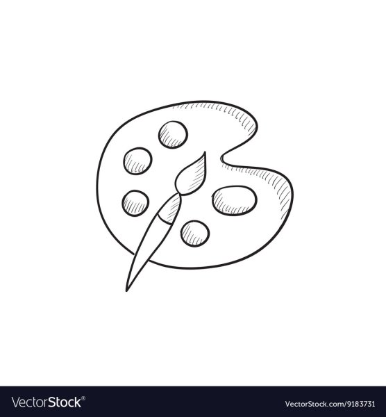 Рисунок палитра с красками маленький