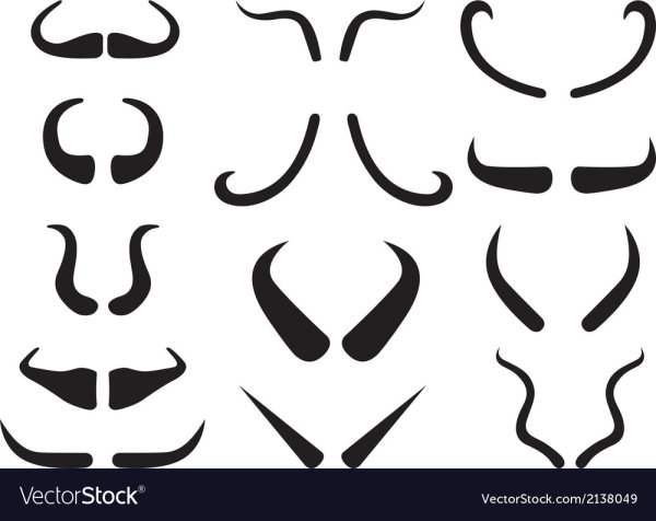 Черные рога на белом фоне