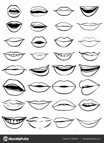 Губы шаблон для рисования
