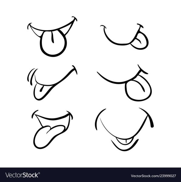 Мультяшный рот с языком