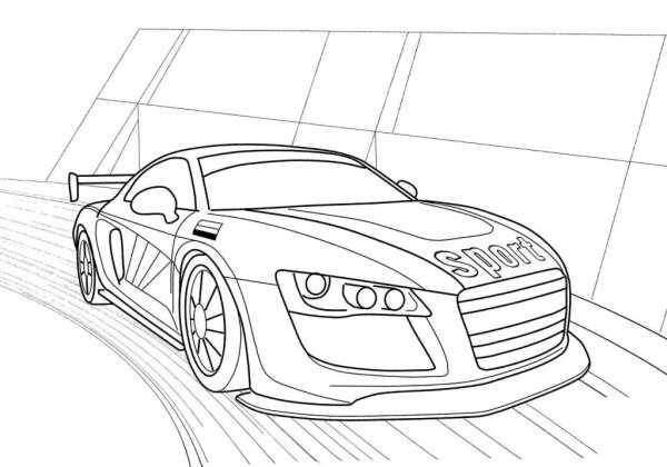 Гоночная машинка раскраска