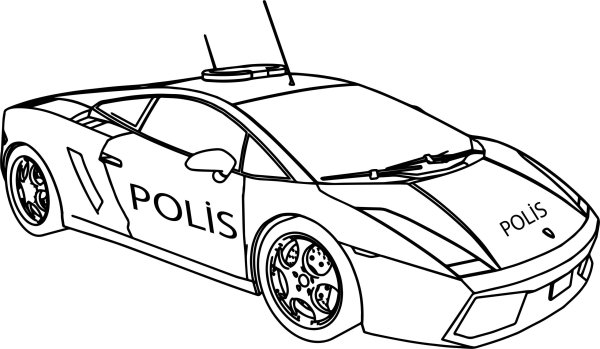 Раскраска Полицейская машина Ламборгини