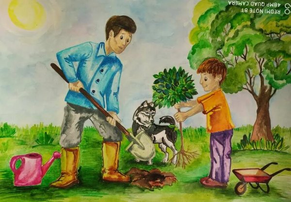 Рисунок папе на др