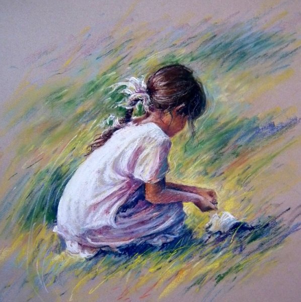 Мальчик и девочка акварель