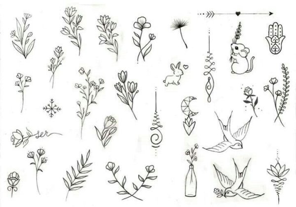 Эскизы маленьких татуировок для девушек