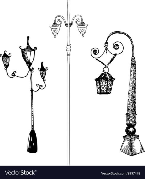 Эскиз уличного фонаря