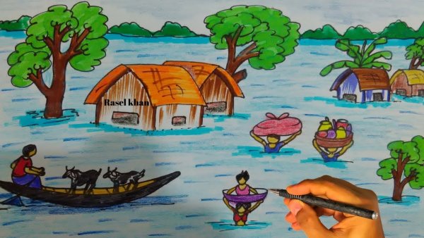 Наводнение рисунок