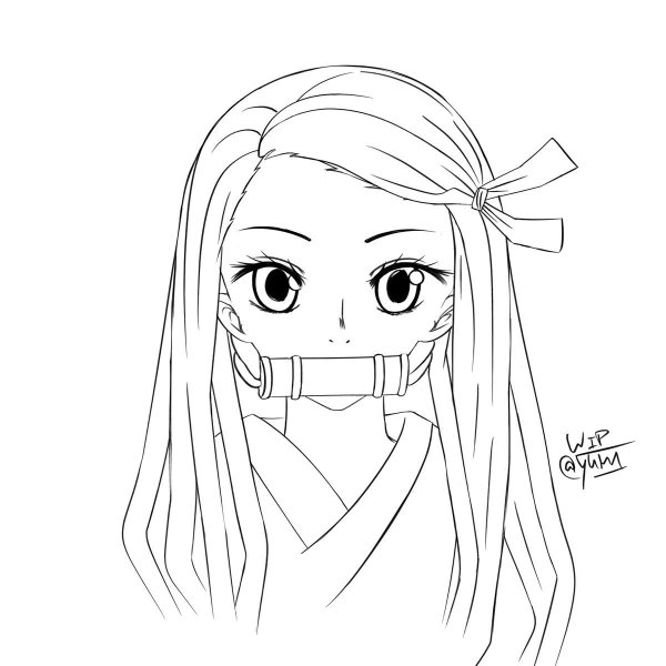 Незуко рисунок карандашом