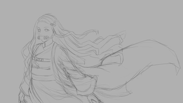 Наброски для рисования Незуко