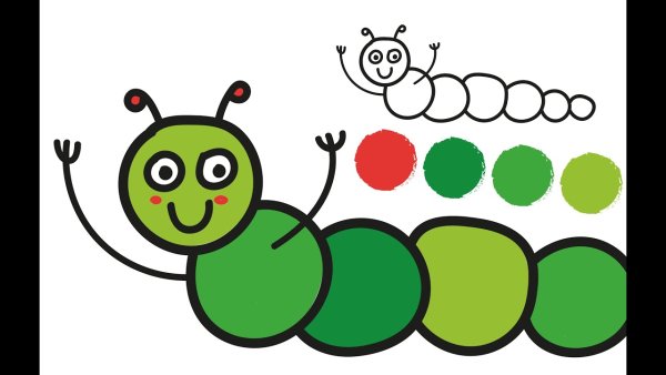 Раскраска гусеница для малышей