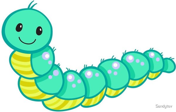 Гусеница для раскрашивания для детей