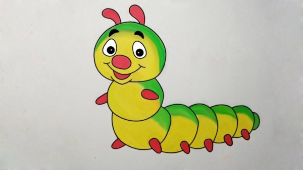 Гусеничка и червячок