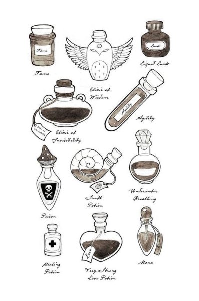Рисунок Ингредиенты для зелий Гарри Поттер