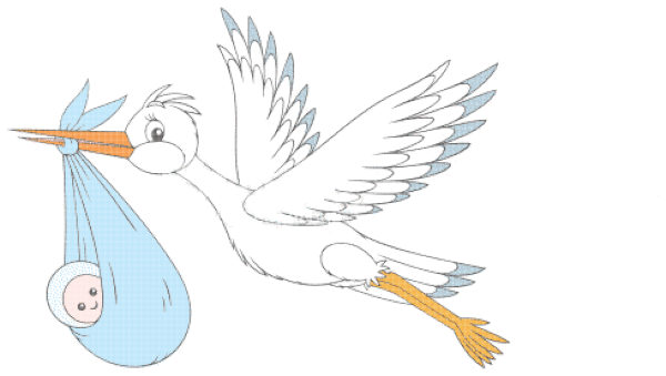 Аист с младенцем