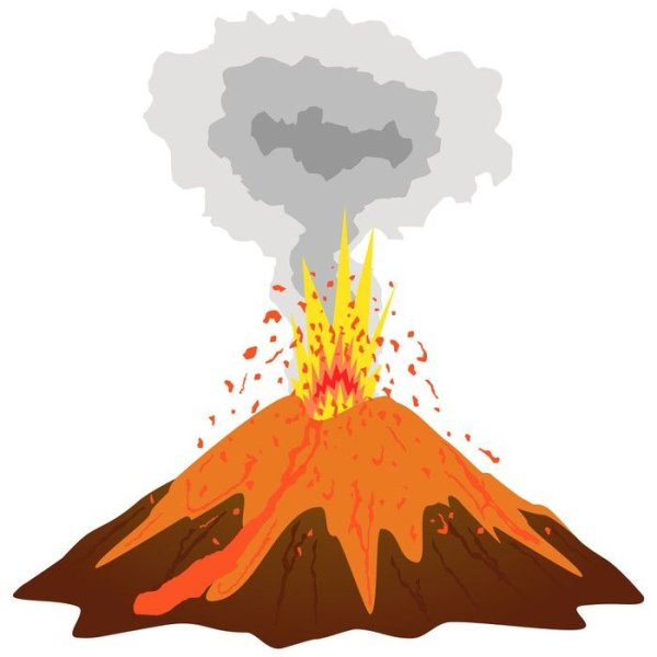 Извержение вулкана раскраска