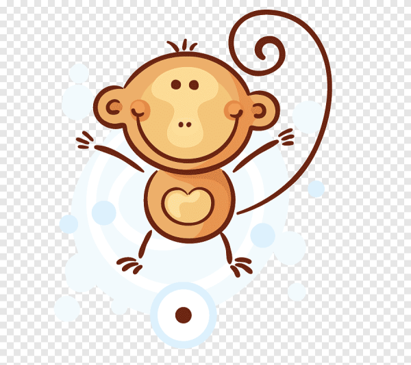 Рисунок маленькой мартышки