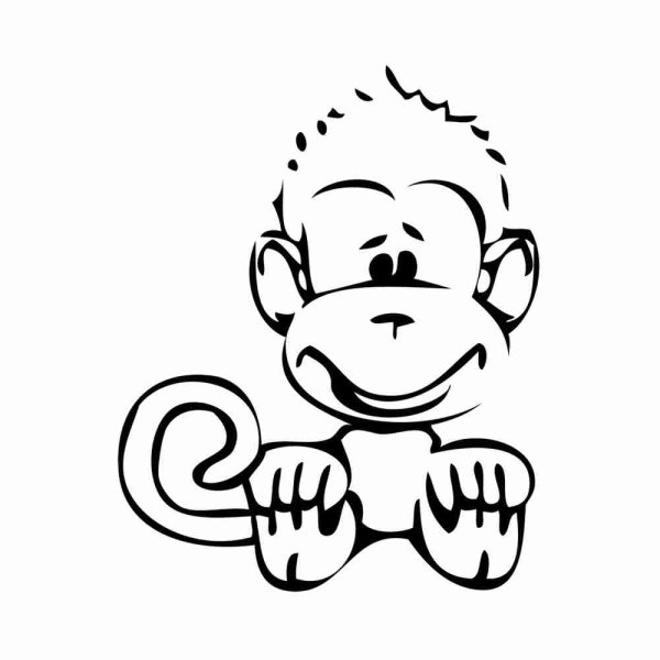 Маленькая обезьянка раскраска