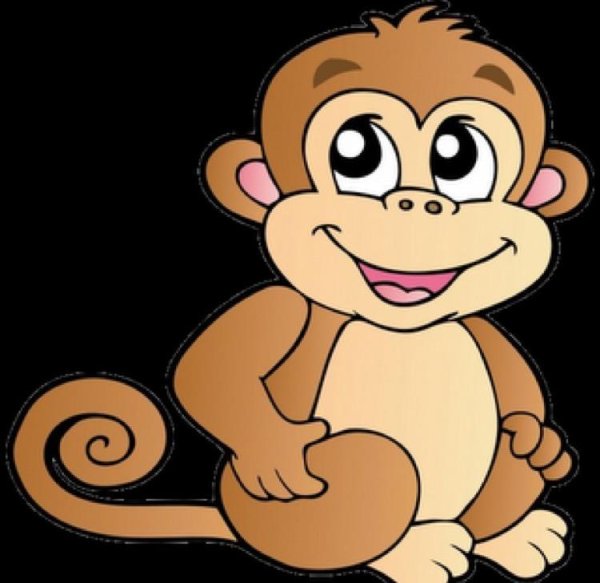 Мультяшная обезьянка с боку