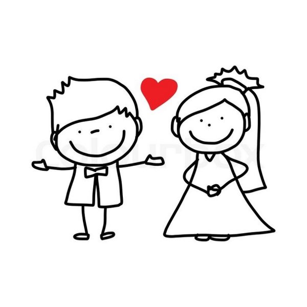 Рисунок на свадьбу лёгкий маленькие