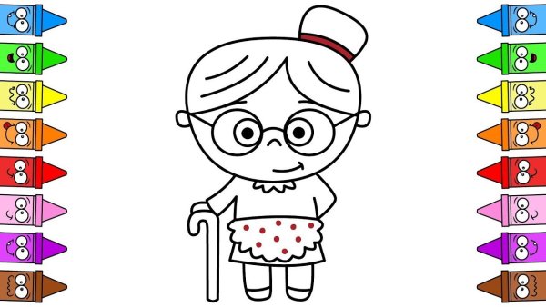 Как нарисовать бабушку легко