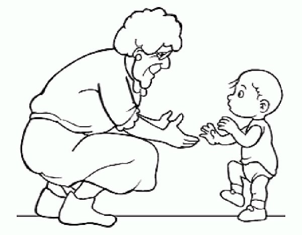 Раскраска бабушка и дедушка для детей