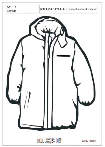 Куртка рисунок для детей карандашом