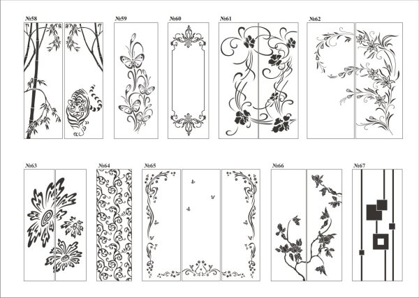 Шкафы с узорами на дверях