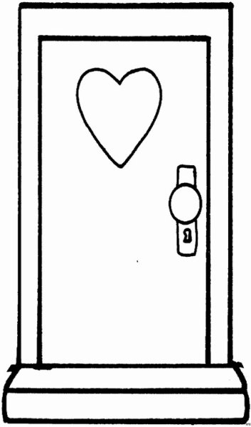 Трафарет двери для домика