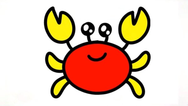 Срисовываем крабика для детей