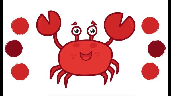 Рисование красками краба для детей