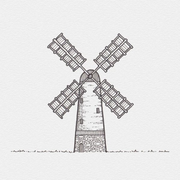 Схема рисования мельница