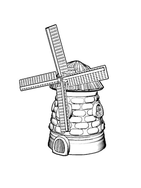 Мельница раскраска