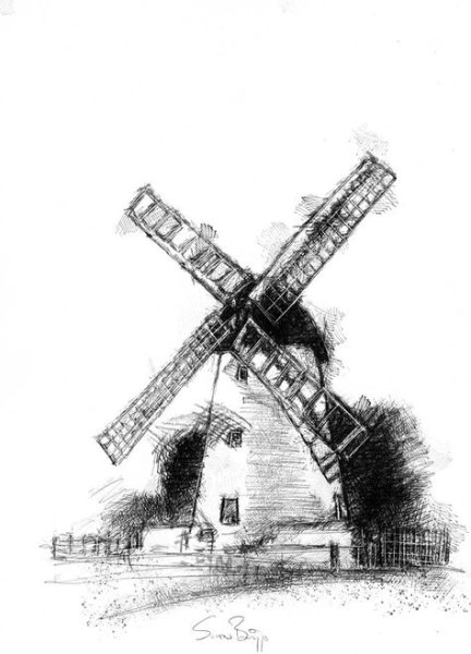 Мельница карандашом