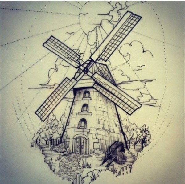 Мельница эскиз