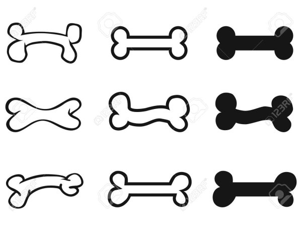 Эскиз косточки для собаки