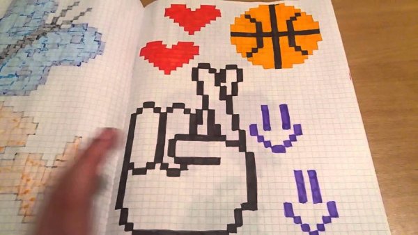 Рисунки по клеточкам для пацанов