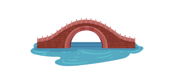 Ручей и мостик Графика