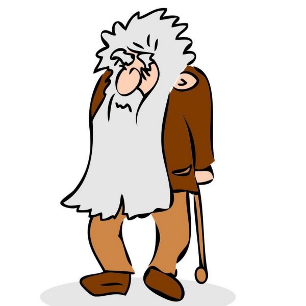 Мультяшный старичок с бородой