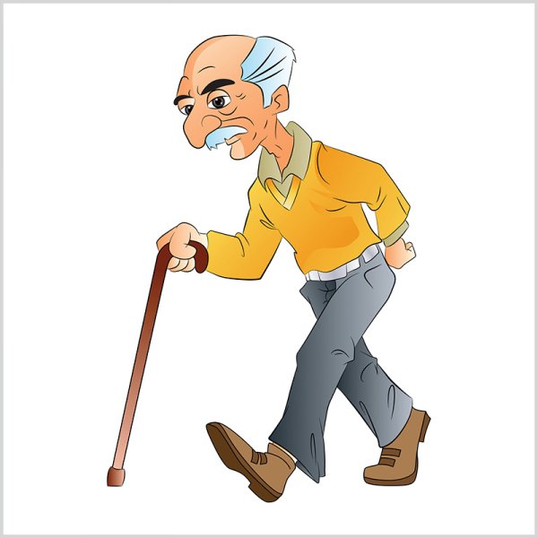 Дедушка идет