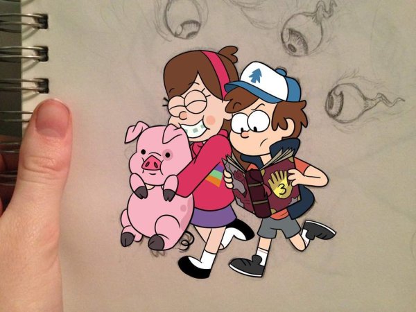 Персонажи Гравити Фолз для срисовки